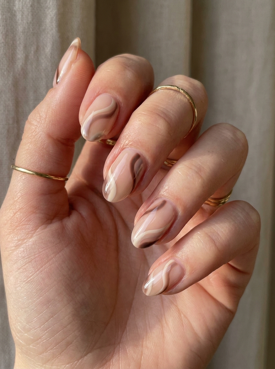 Brown Swirl Nails – gepflegte Nagelidee 2026